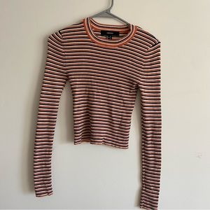 Forever 21 | Striped long sleeve crop top